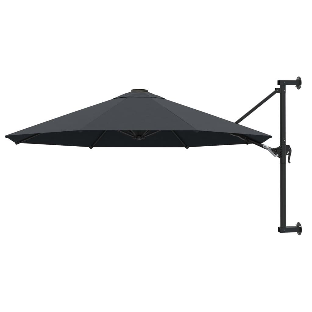 Vidaxl veggparasol med metallstang 300 cm Antracitt