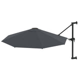 Vidaxl veggparasol med metallstang 300 cm Antracitt