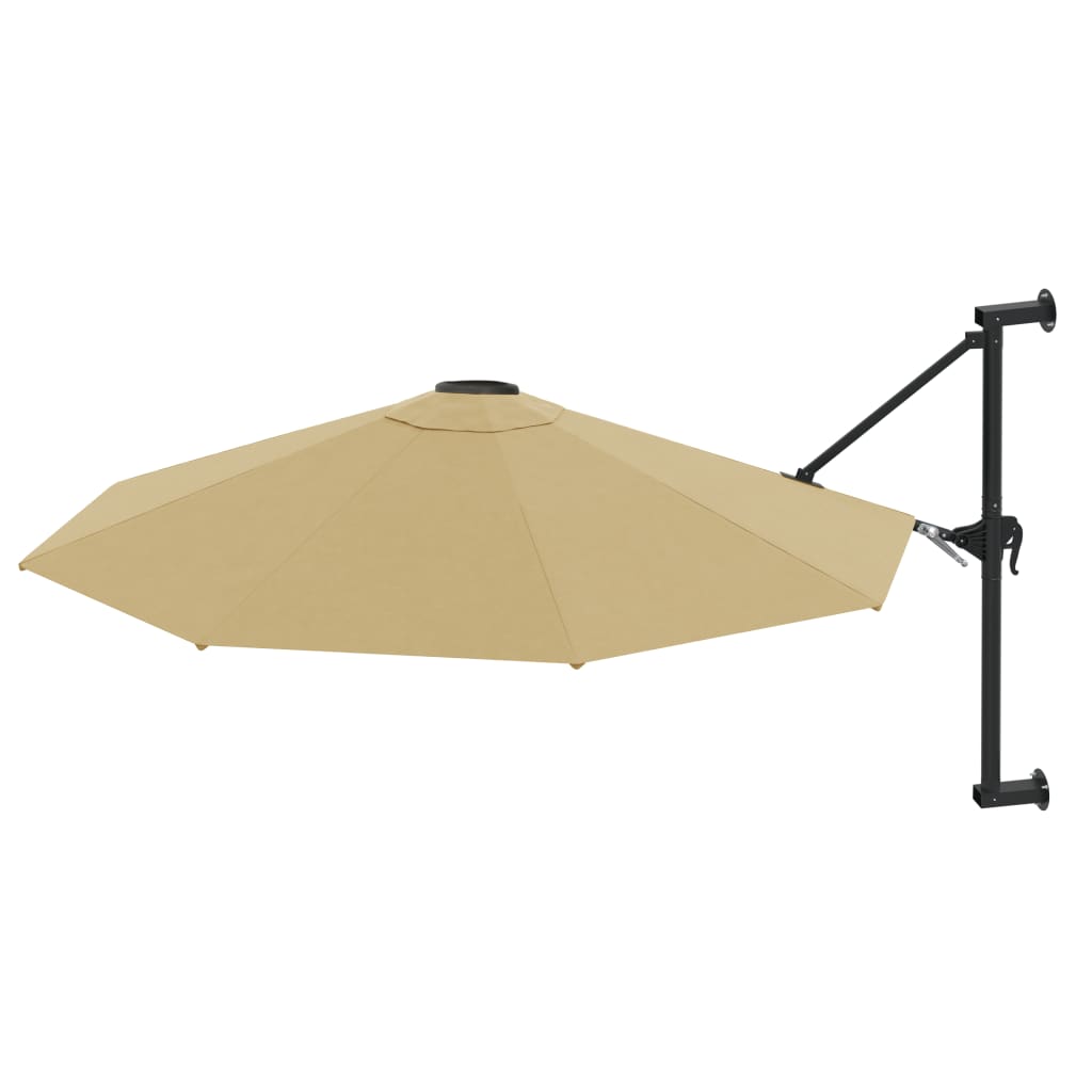 Vidaxl vægparasol med metalstang 300 cm taupe