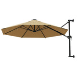 Vidaxl -Wandparasol mit Metallpol 300 cm Taupe
