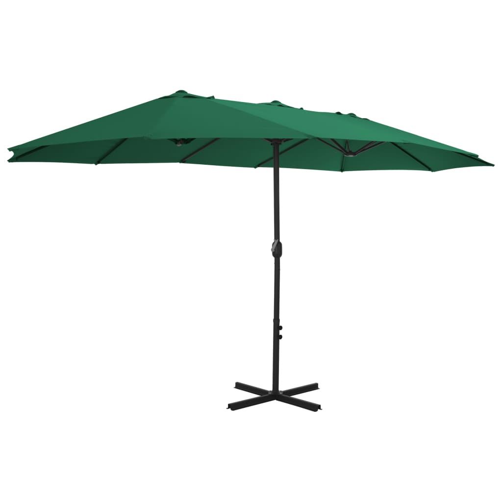 Vidaxl Parasol with aluminum pole 460x270 cm green