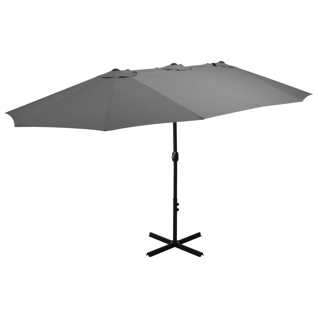 Vidaxl Parasol with aluminum pole 460x270 cm anthracite