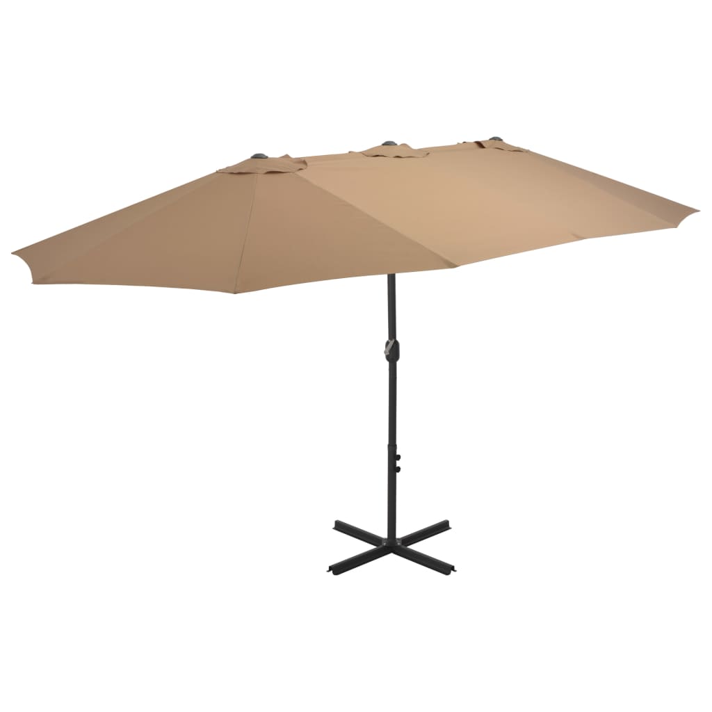 Vidaxl parasol s hliníkovým pólem 460x270 cm taupe