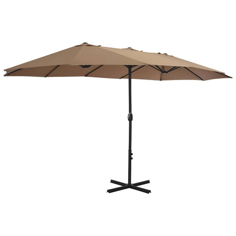 Vidaxl -Parasol mit Aluminiumpol 460x270 cm Taupe