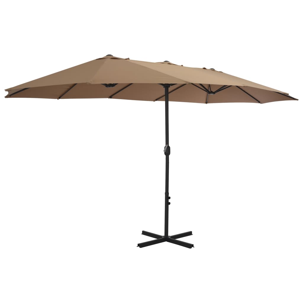 Vidaxl parasol s hliníkovým pólem 460x270 cm taupe