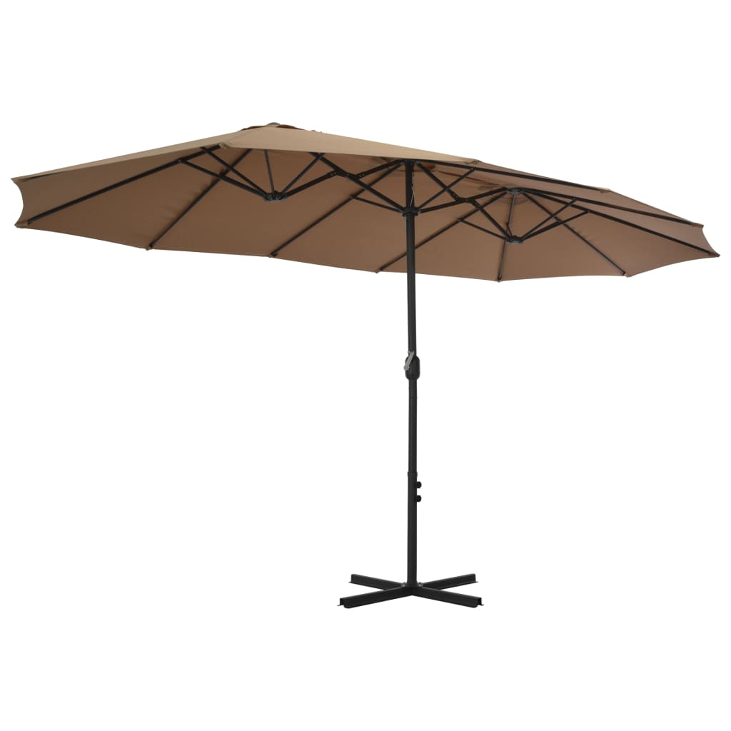 Vidaxl parasol s hliníkovým pólem 460x270 cm taupe