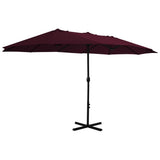 VIDAXL -Parasol mit Aluminiumpol 460x270 cm Burgunderrot