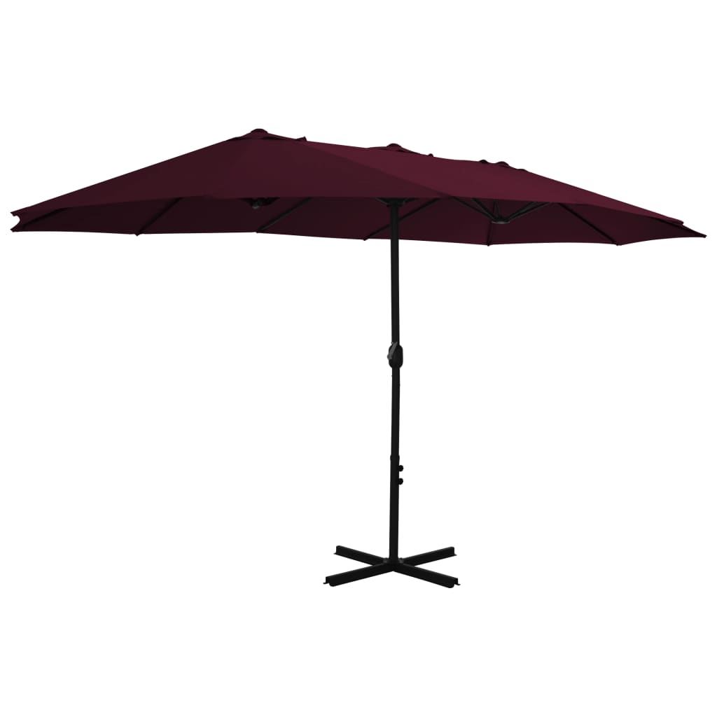 Vidaxl Parasol with aluminum pole 460x270 cm burgundy red