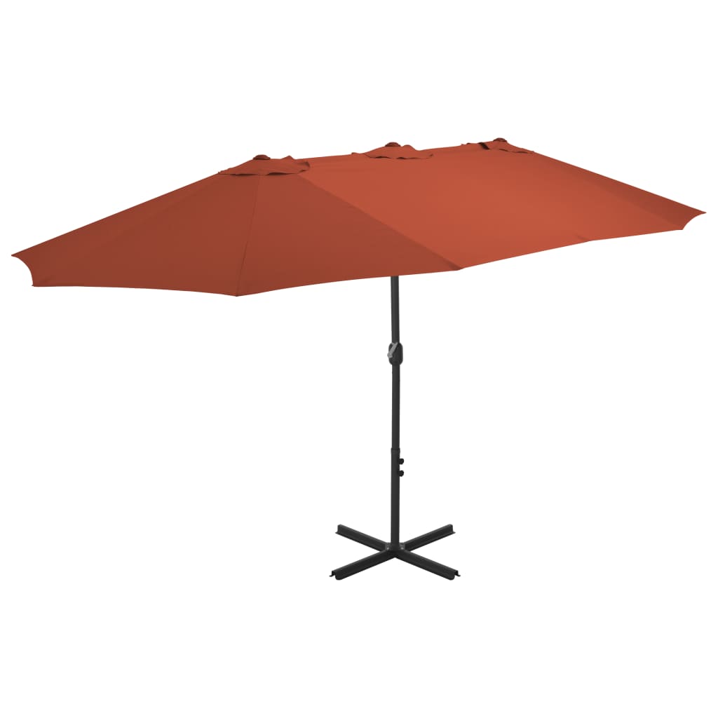 Vidaxl -Parasol mit Aluminiumpol 460x270 cm Terrakotta