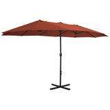 Vidaxl -Parasol mit Aluminiumpol 460x270 cm Terrakotta