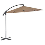 Vidaxl flytande parasol med stålstång 300 cm taupe