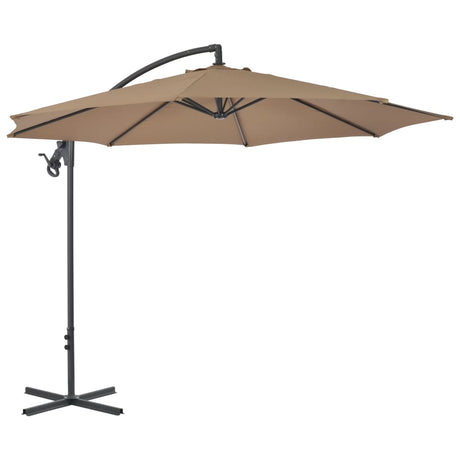 Vidaxl pływający parasol ze stalowym biegunem 300 cm taupe