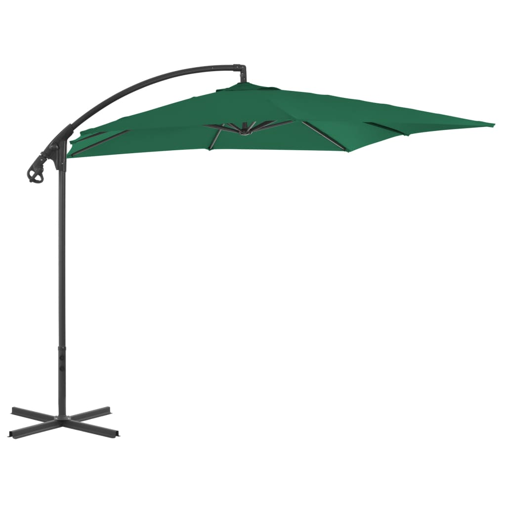 Vidaxl pływający parasol ze stalowym biegunem 250x250 cm zielonym