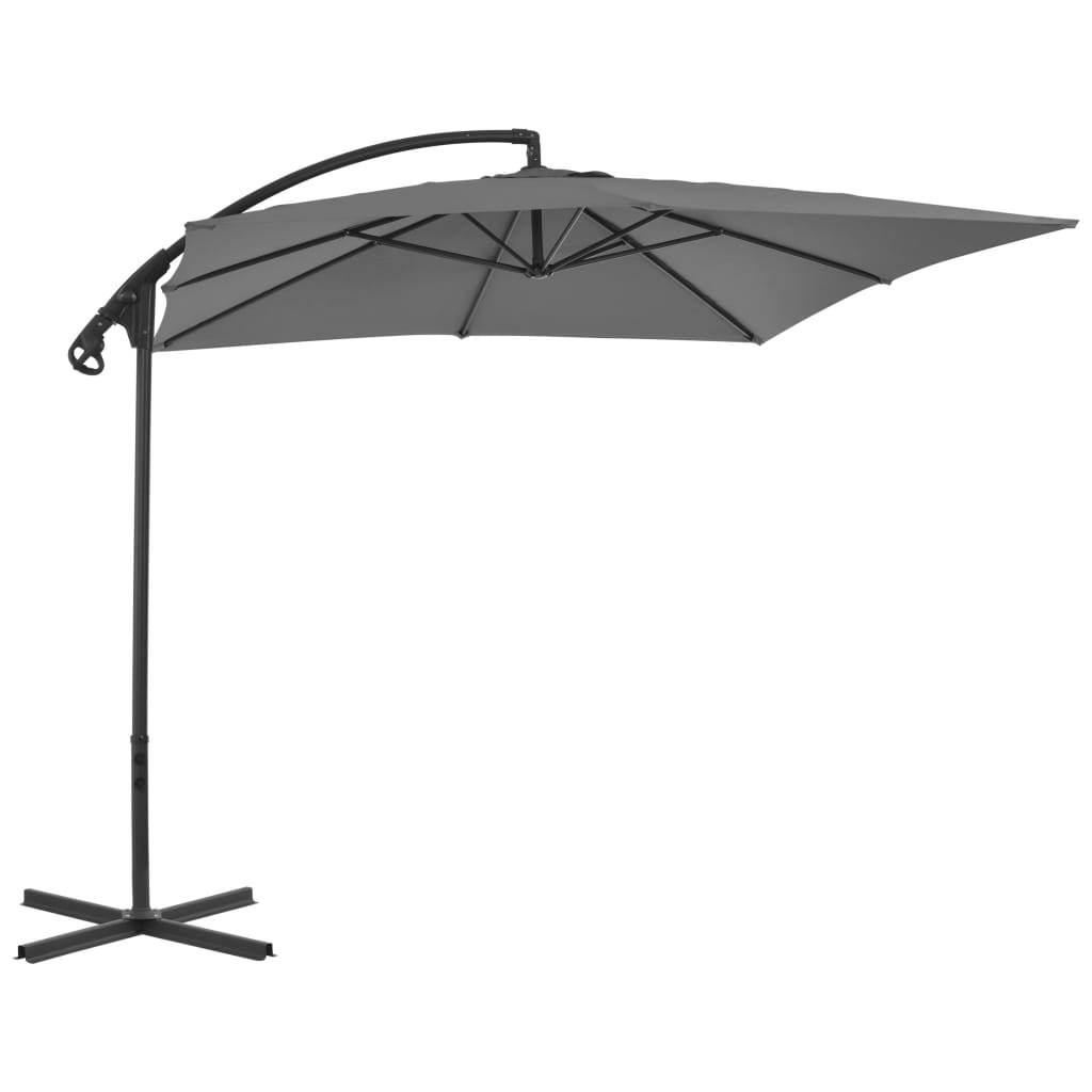 Vidaxl pływający parasol ze stalowym biegunem 250x250 cm antracytowym