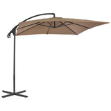 Vidaxl pływający parasol ze stalowym biegunem 250x250 cm taupe