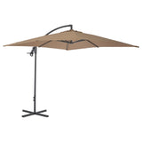 Vidaxl pływający parasol ze stalowym biegunem 250x250 cm taupe