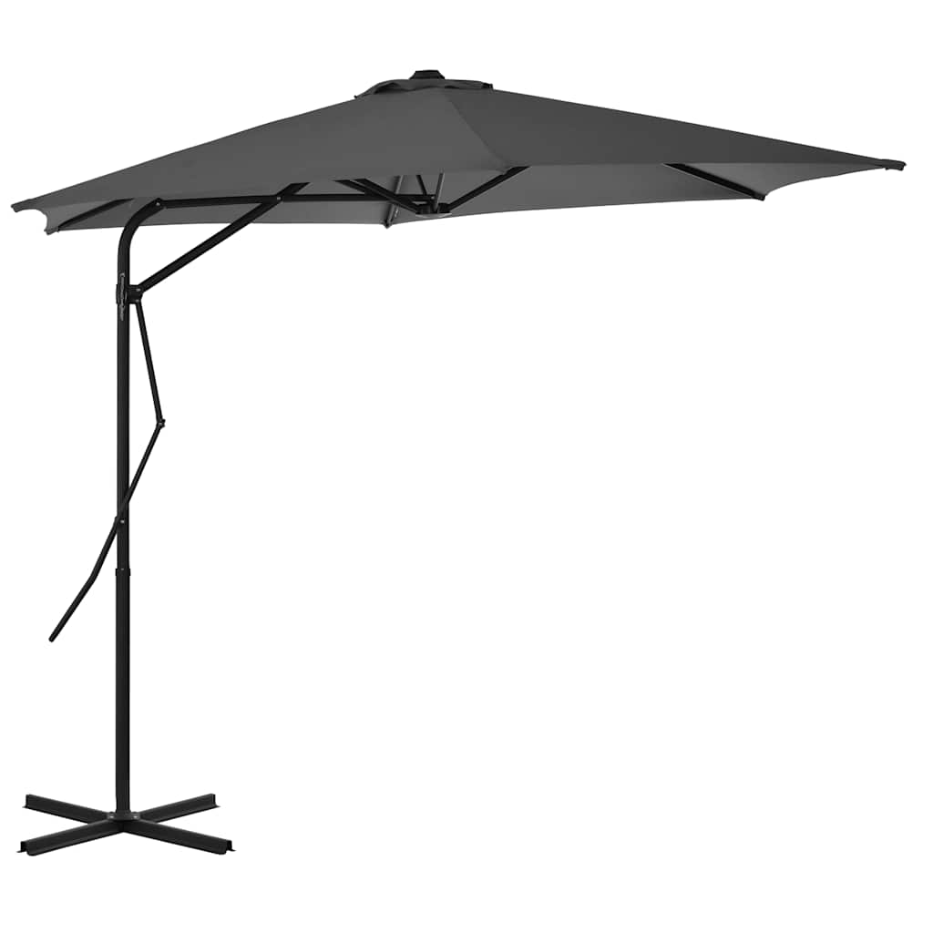 Vidaxl -Parasol mit Stahlpol 300 cm Anthrazit