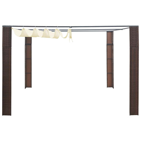 Vidaxx Pavillon mit Dach 300x300x220 cm Polyrattan braun und creme