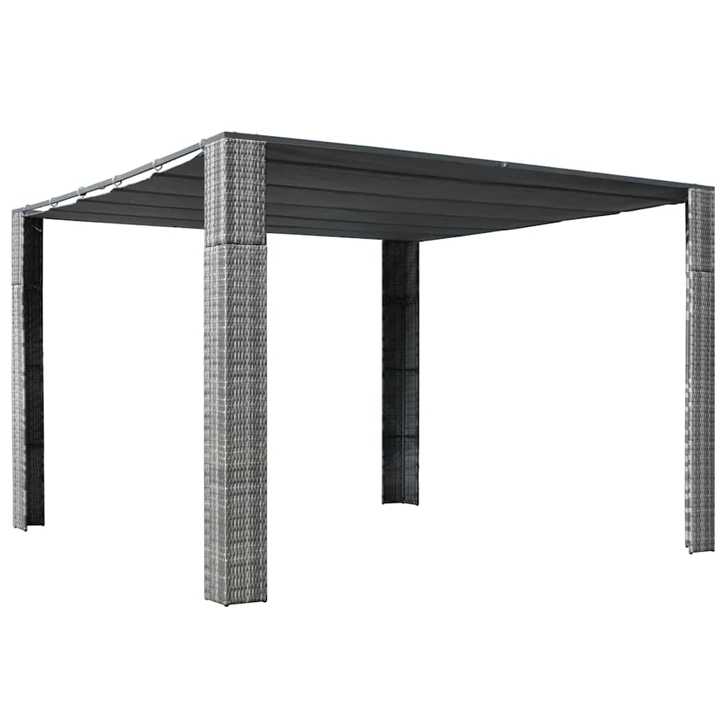 Vidaxx Pavillon mit Dach 300x300x200 cm Polyrattan grau und anthrazit