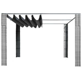 Vidaxx Pavillon mit Dach 300x300x200 cm Polyrattan grau und anthrazit