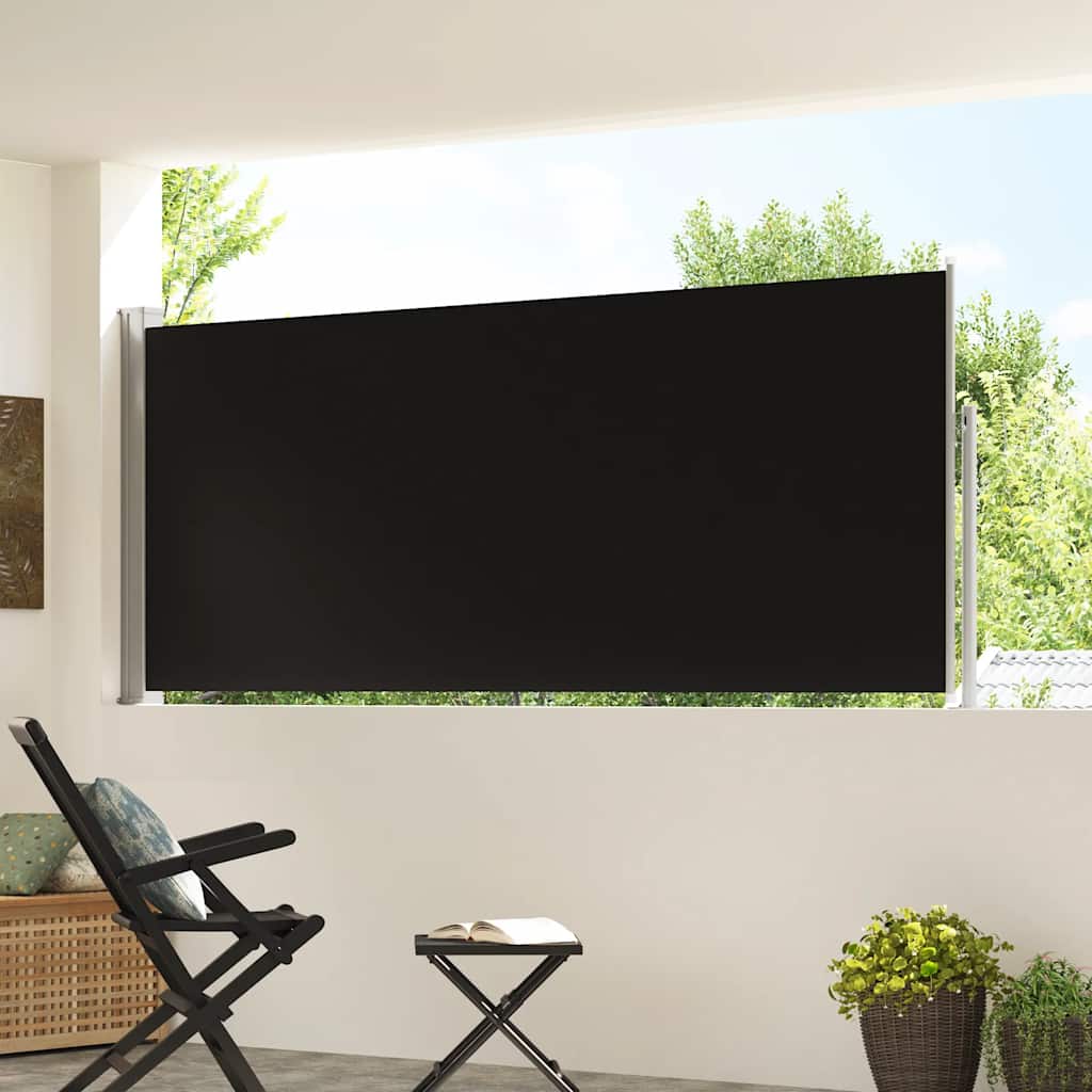 Vidaxx ausziehbarer Windschutz 120x300 cm schwarz