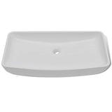 Vidaxl Washbasin z mikserową prostokątną ceramiczną białą białą