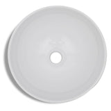 Vidaxl Bathroom Washbasin With Mixing tap Round Ceramic White