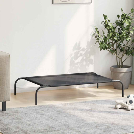 Vidaxl Hundebet erhöht l textileen schwarz