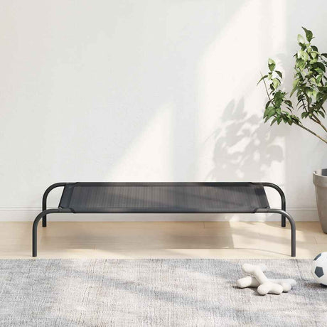 Vidaxl Hundebet erhöht l textileen schwarz