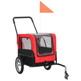 Vidaxl Bicycle Trailer e Pram 2 in 1 rosso e nero