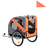 Vidaxl Dog Bike Trailer Orange og Gray