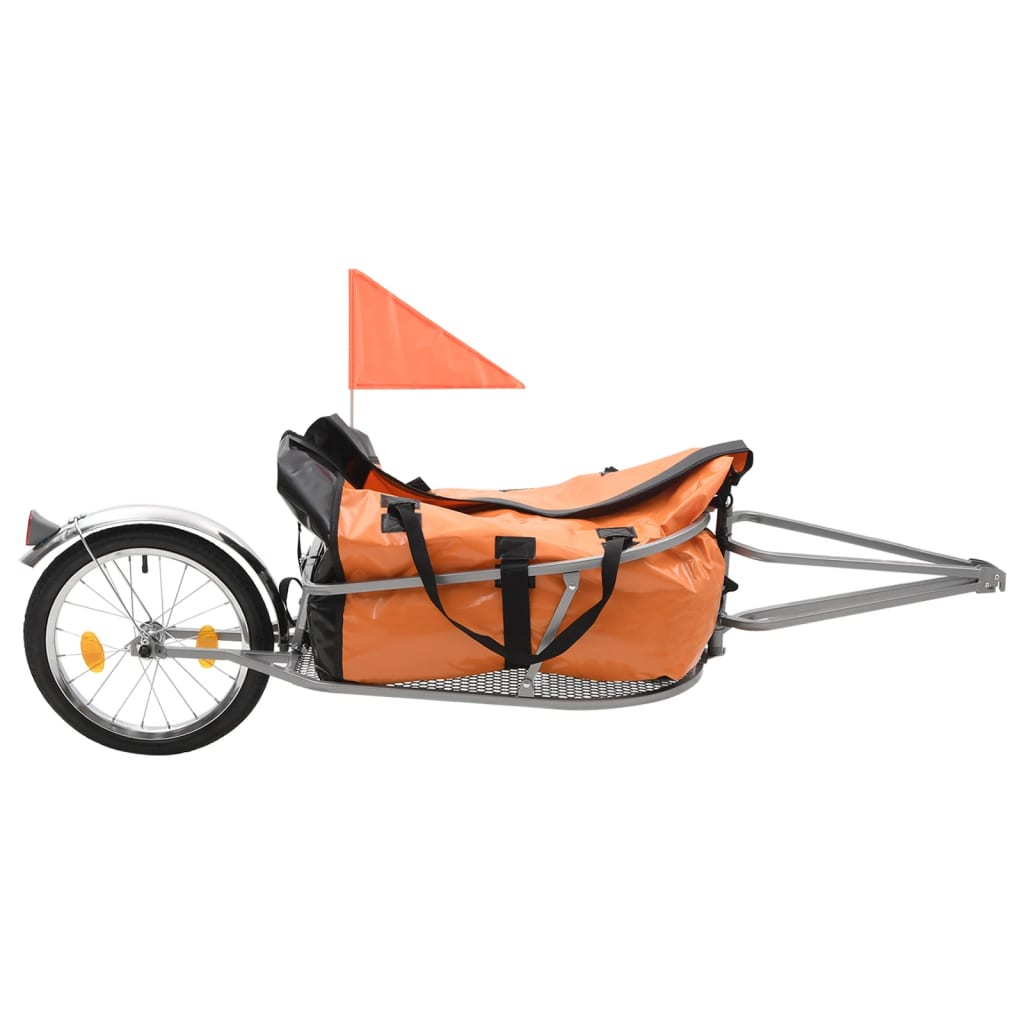 Vidaxl fietskar met tas oranje en zwart