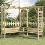 Vidaxl Eckpergola mat der Bench imprägnéiert Pine