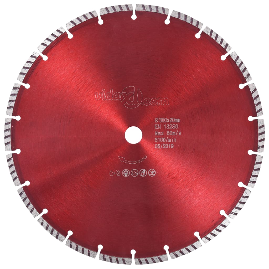 Vidaxl Diamond Saw Blade s ocelí turbo 300 mm