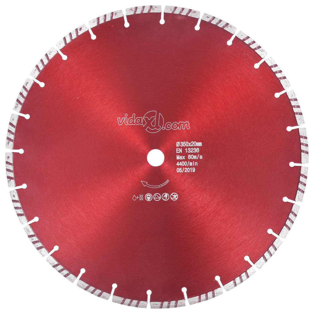 Vidaxl Diamond Saw Blade s ocelí turbo 350 mm