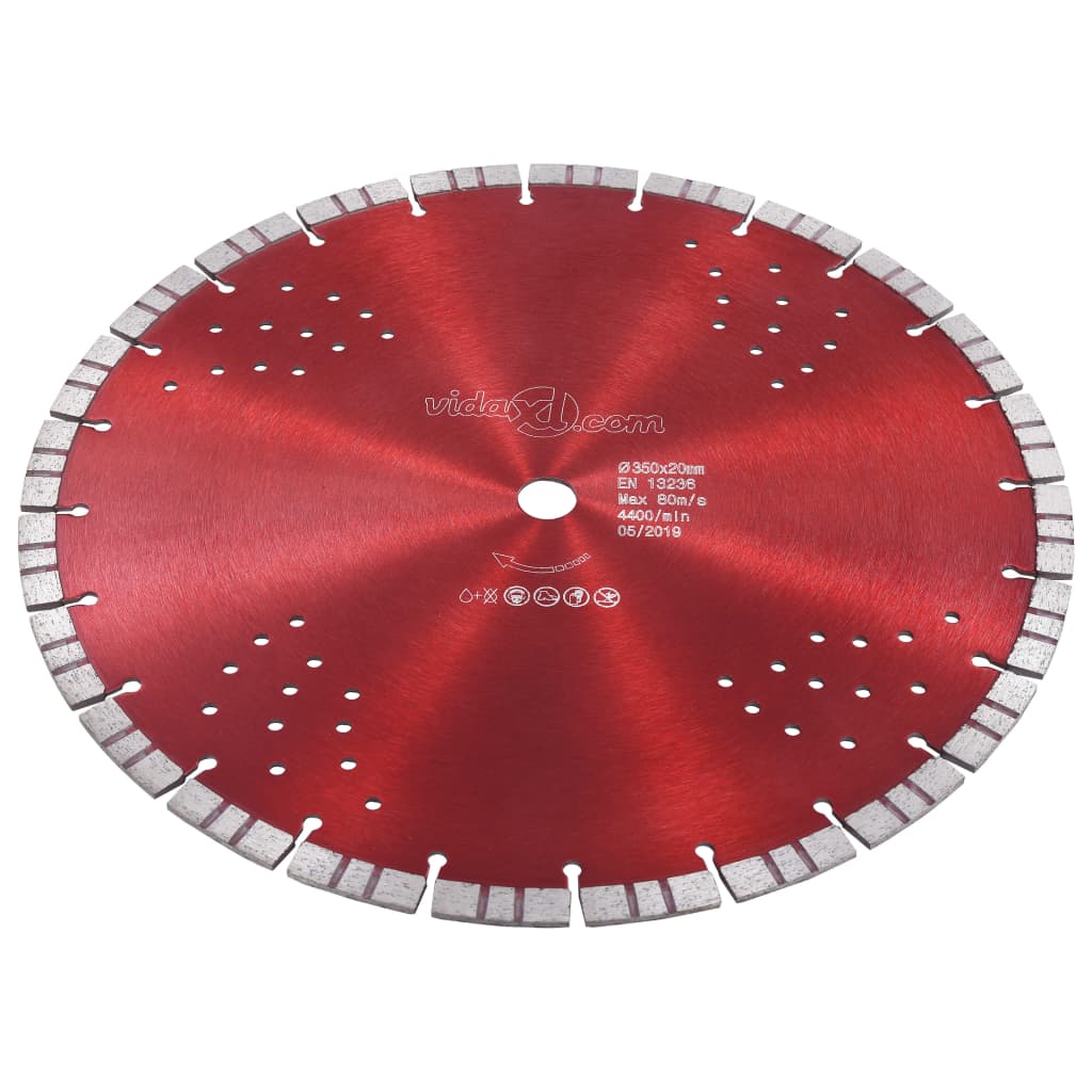 Vidaxl Diamond Saw Blade s turbo a otvory 350 mm oceli