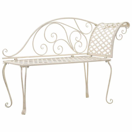 Vidaxl chaise longue 128 cm metaal antiekwit