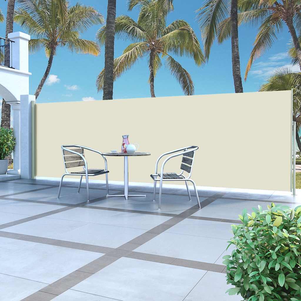 Pare-brise Vidaxl extensible 160x500 cm crème