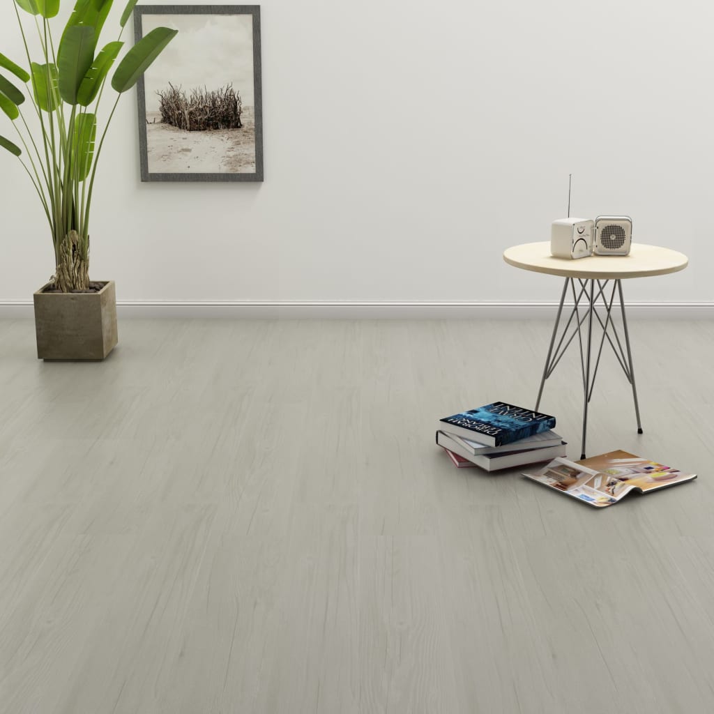 Vidaxl Floorboards Auto -Adhesivo 4.46 m² 3 mm PVC Light Grey