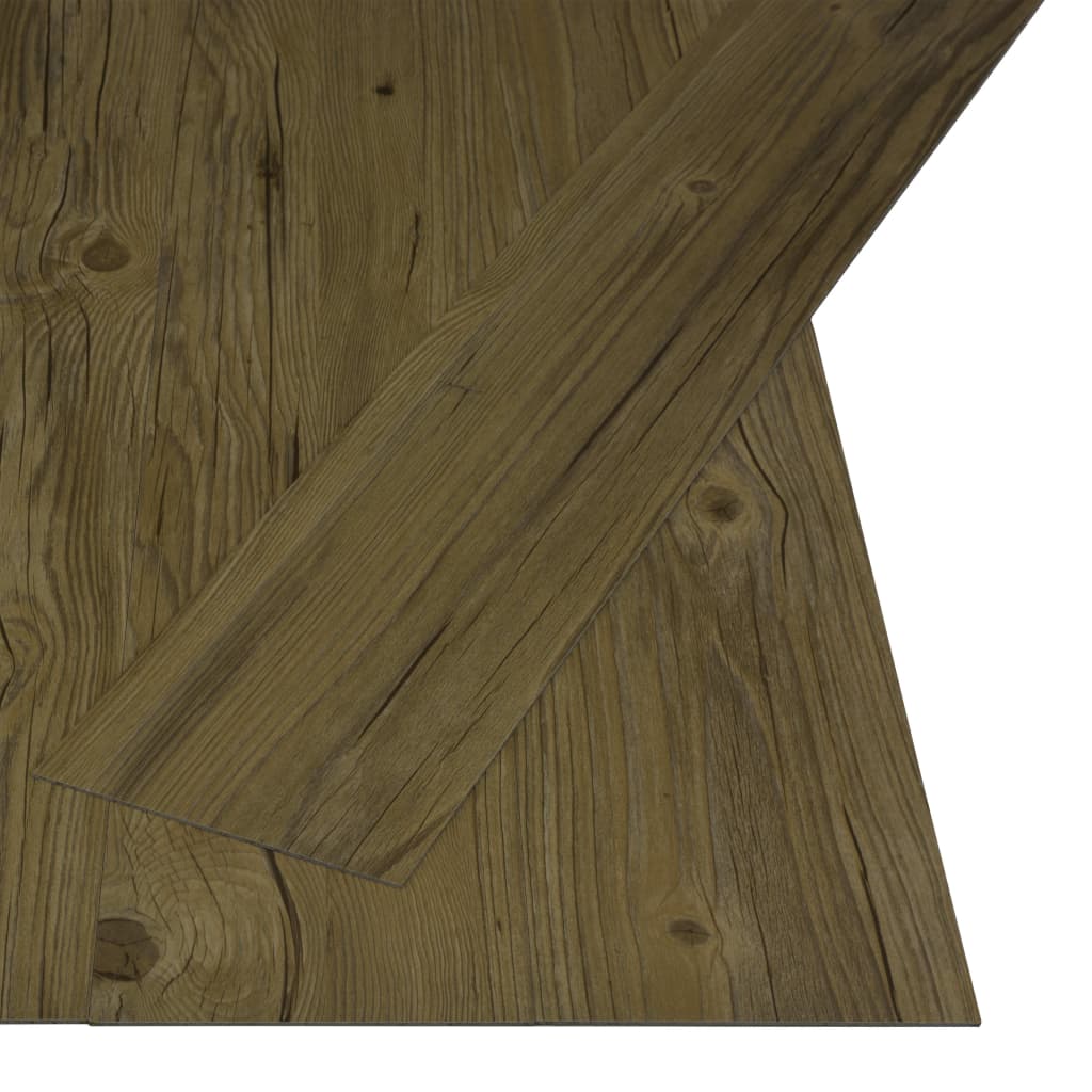 Tablas de piso Vidaxl autoadhesivo 4.46 m² 3 mm PVC Brown