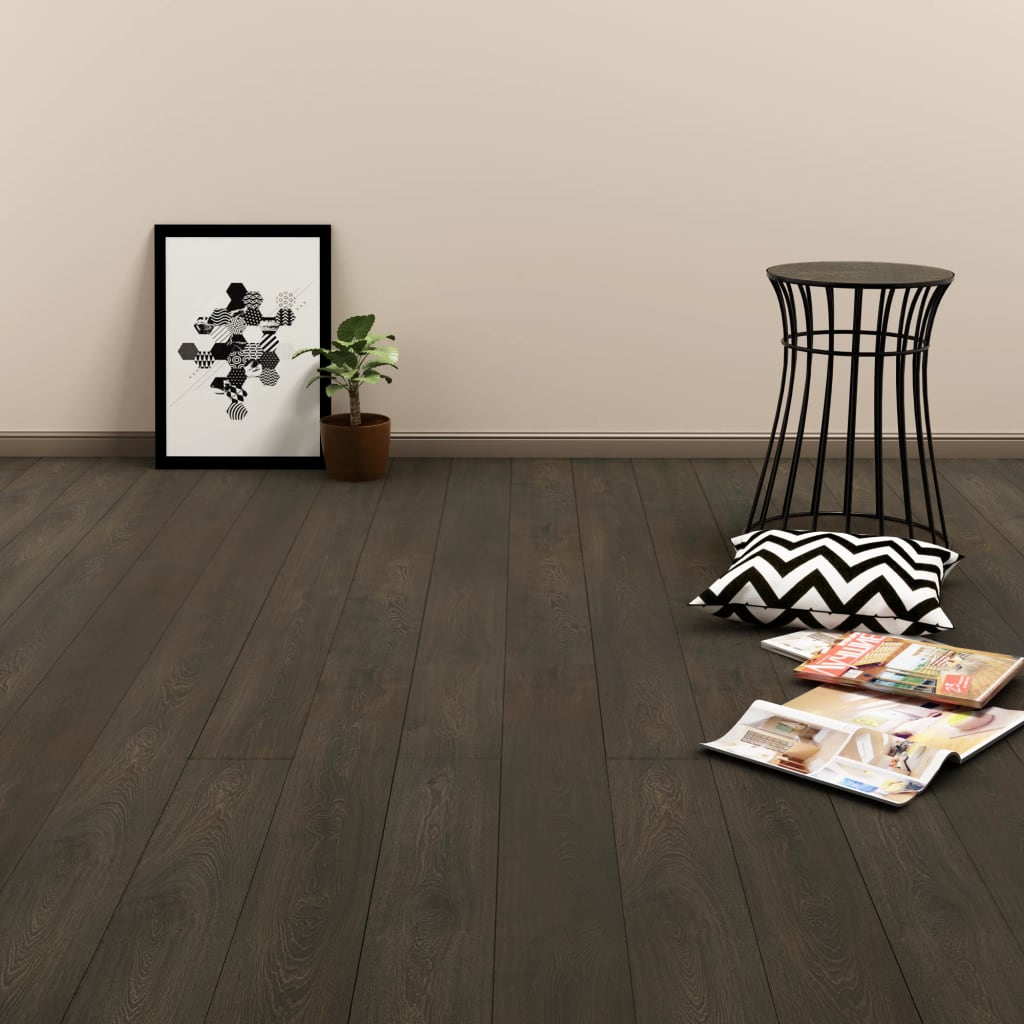 Vidaxl Floorboards Self -adhesive 4.46 m² 3 mm PVC Dark Brown