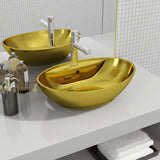 Vidaxl Washbasin s přistáním 58,5x39x21 cm keramické zlaté barvy