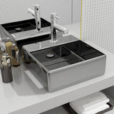 VIDAXL WASHBAIN mit Landung 41x41x15 cm Keramik Silberfarbe