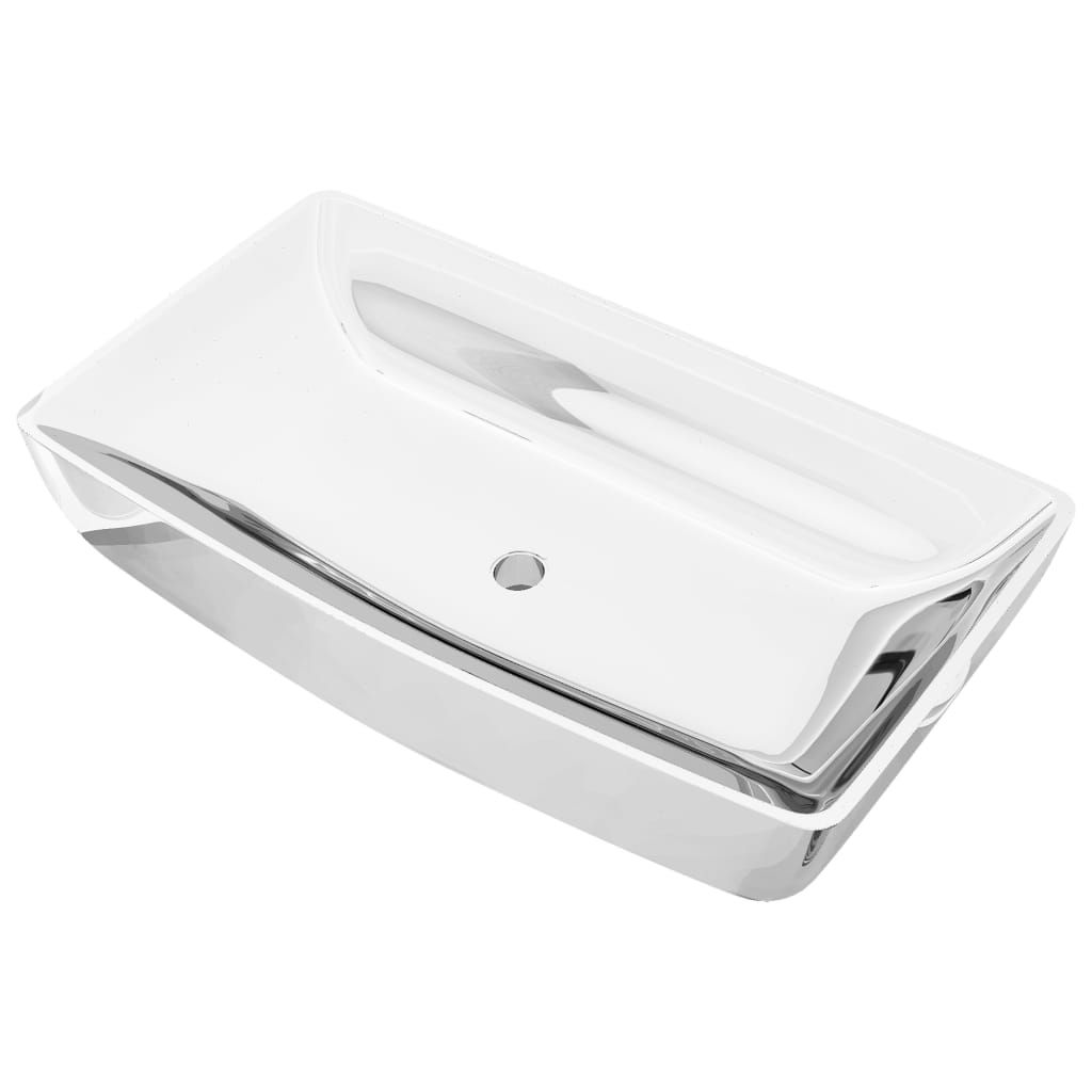 Vidaxl Washbasin 71x38x13,5 cm keramické stříbrné barvy