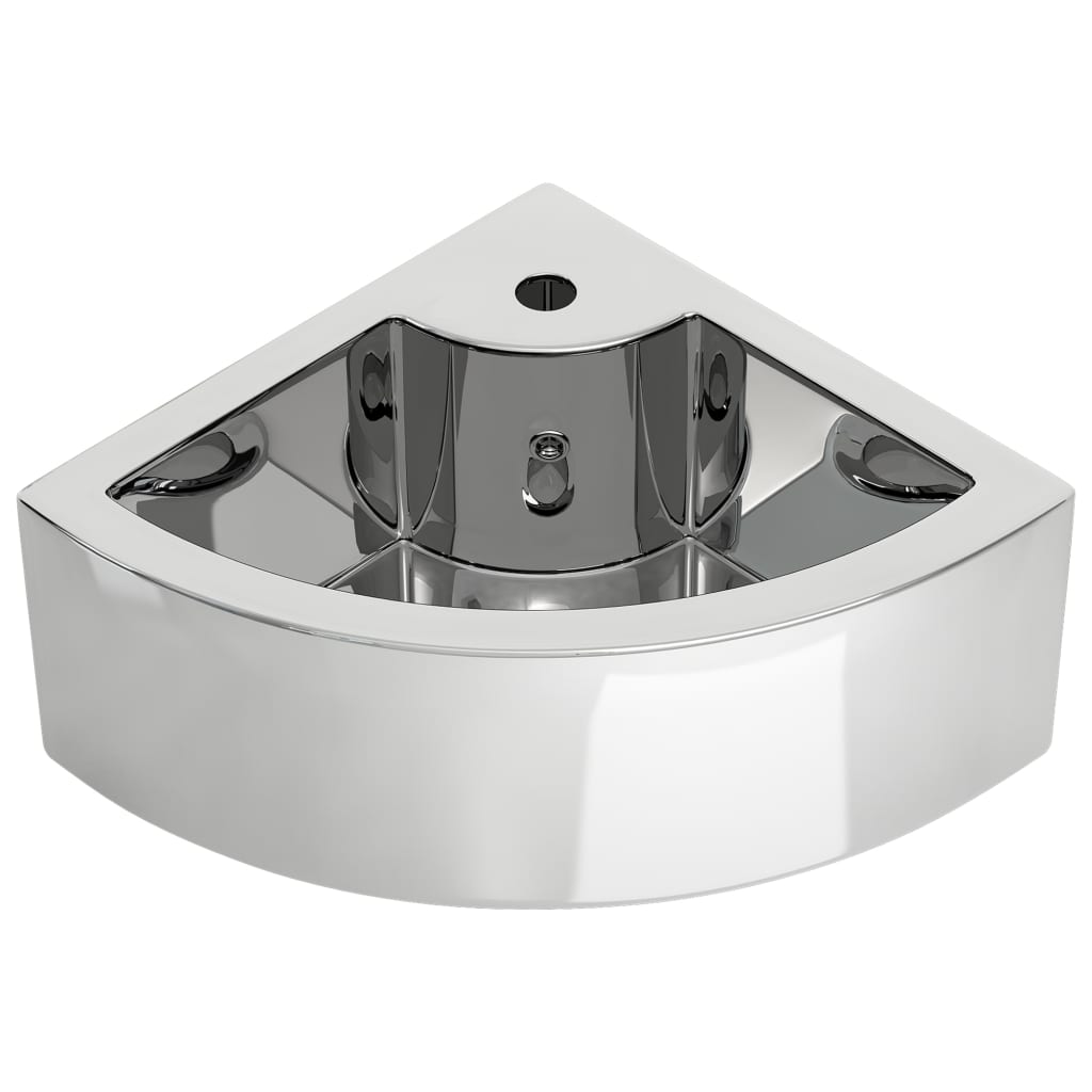 Vidaxl Washbasin s přistáním 45x32x12,5 cm keramické stříbrné barvy