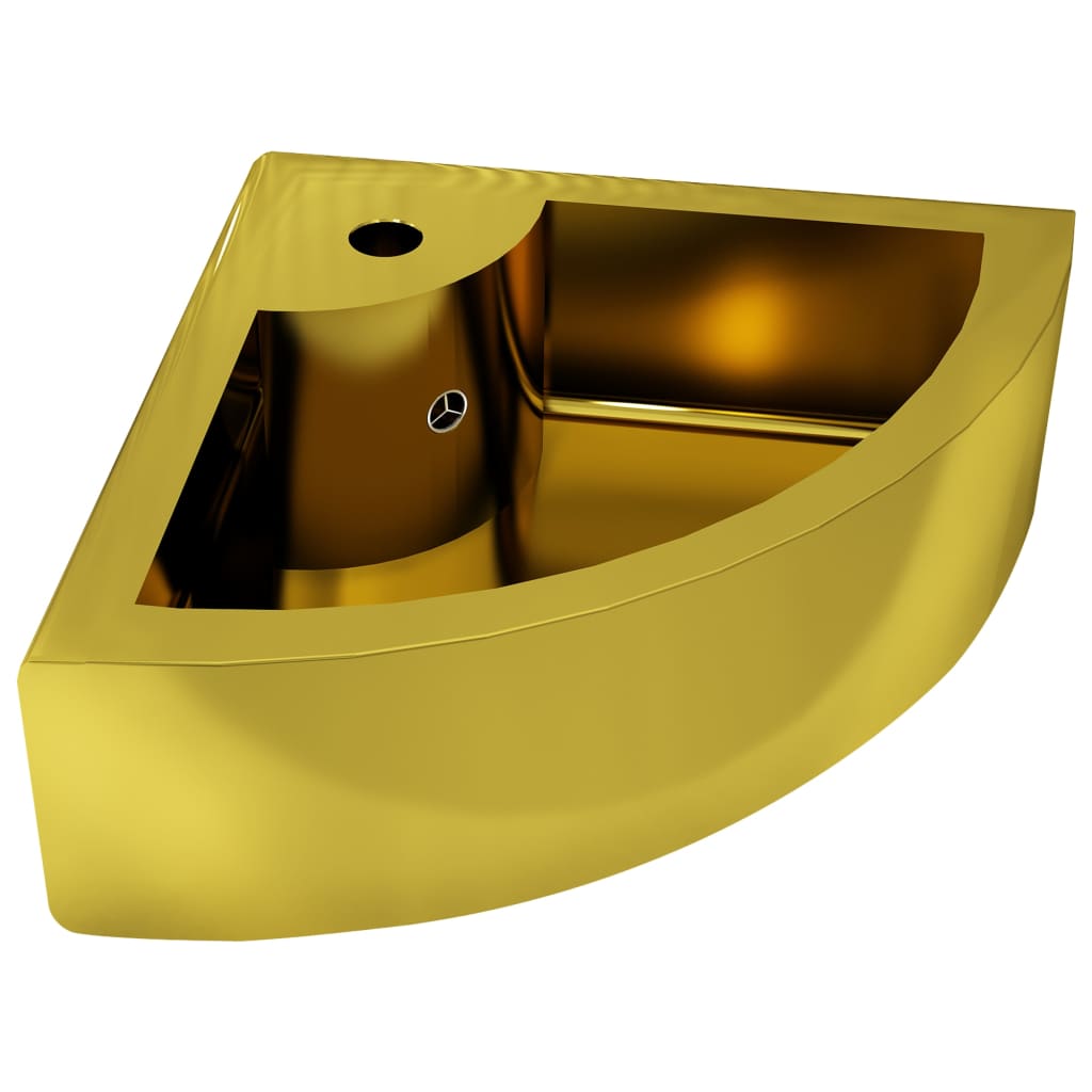 Vidaxl Washbasin s přistáním 45x32x12,5 cm keramické zlaté barvy