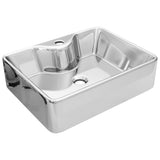 Vidaxl Washbasin s otvorem kohoutku 48x37x13,5 cm keramická stříbrná barva