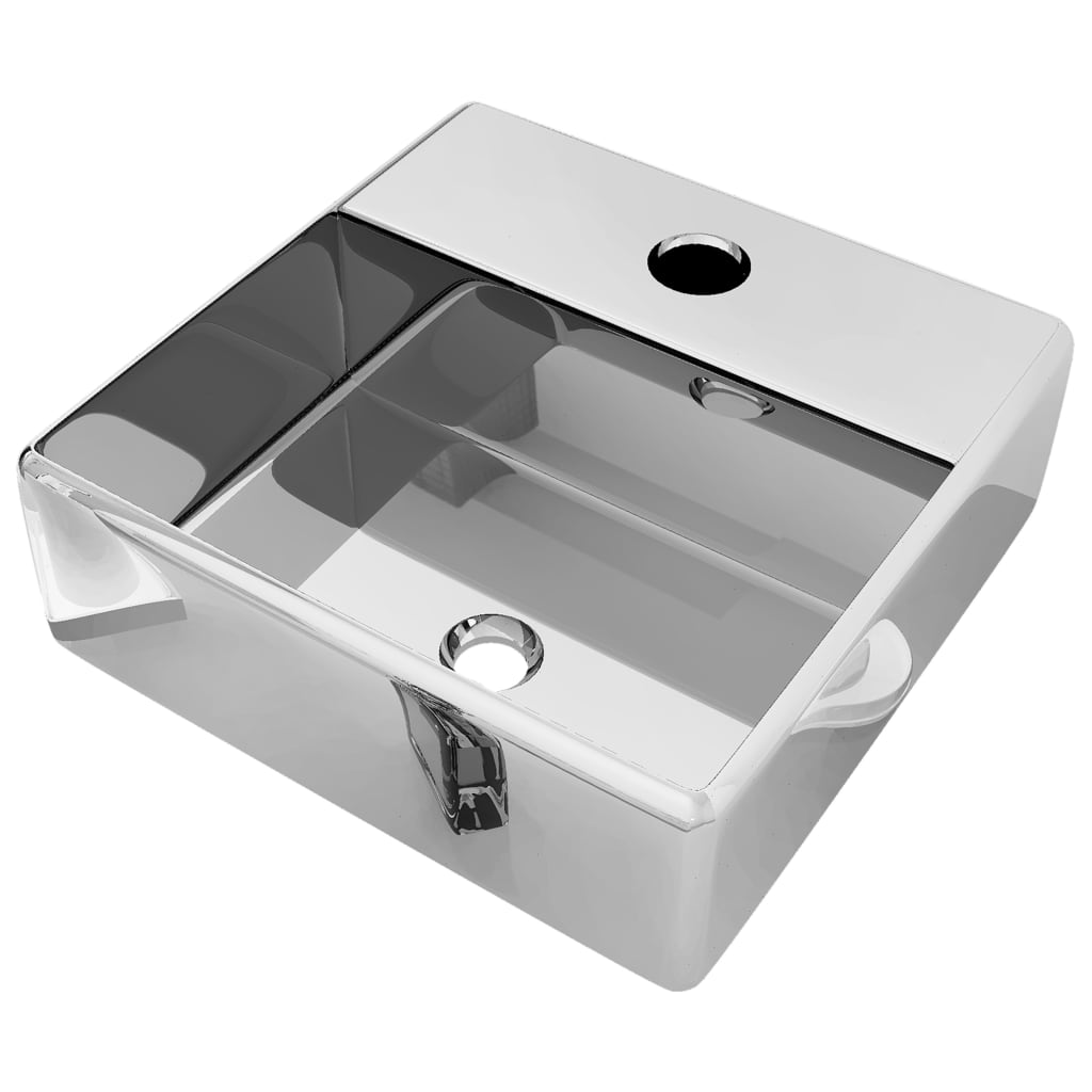 Vidaxl Washbasin s otvorem jeřábu 38x30x11,5 cm keramické stříbrné barvy