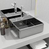 Vidaxl -Waschbecken mit Kranloch 38x30x11.5 cm Keramik Silber gefärbt