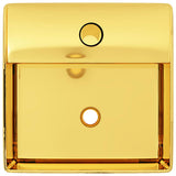 VIDAXL WASHBAIN mit TAP -Loch 38x30x11.5 cm Keramik Gold gefärbt